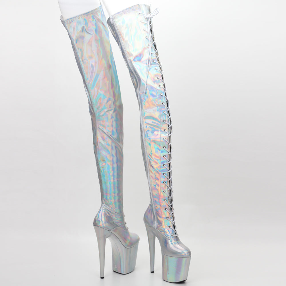 High Heel Thigh Boots Women Men Over 8cm Heel Platform Knee-High Shoes