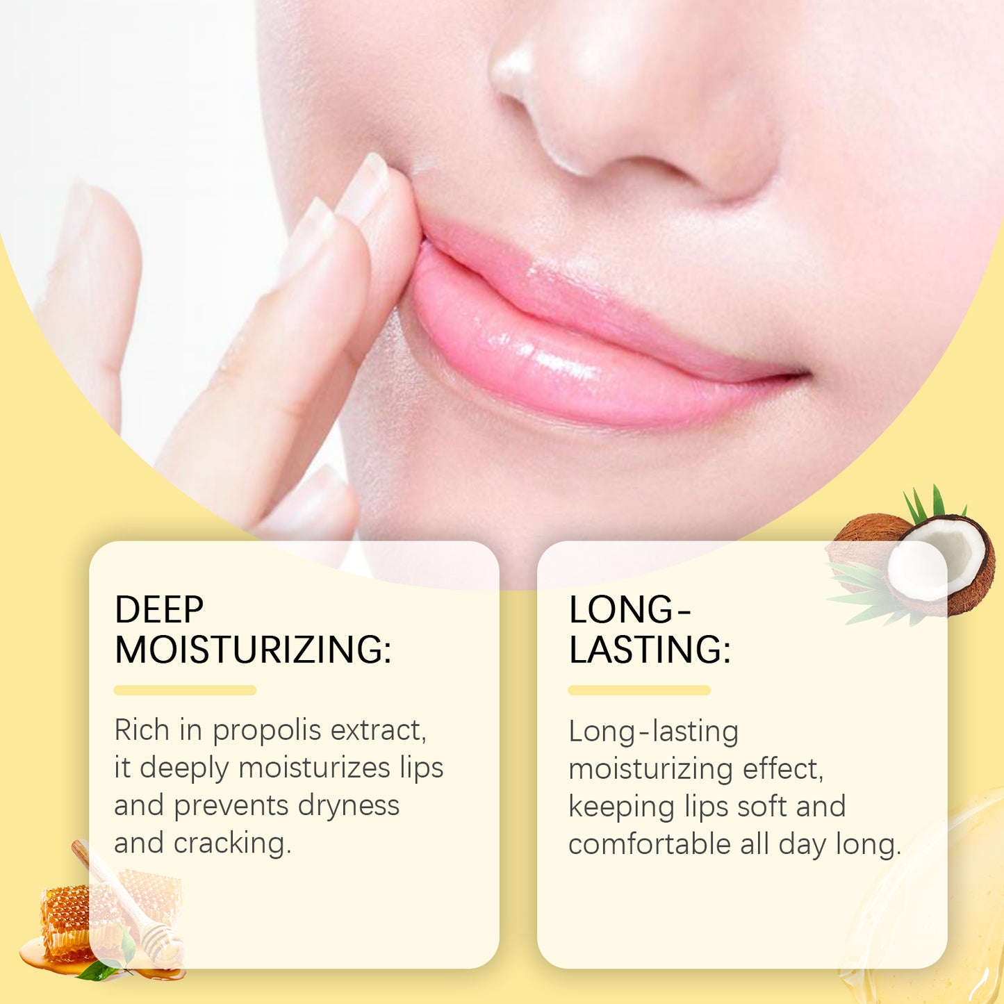 Honey Nourishing Lip Balm for Dry Chapped Lips - Deep Moisturizing Formula