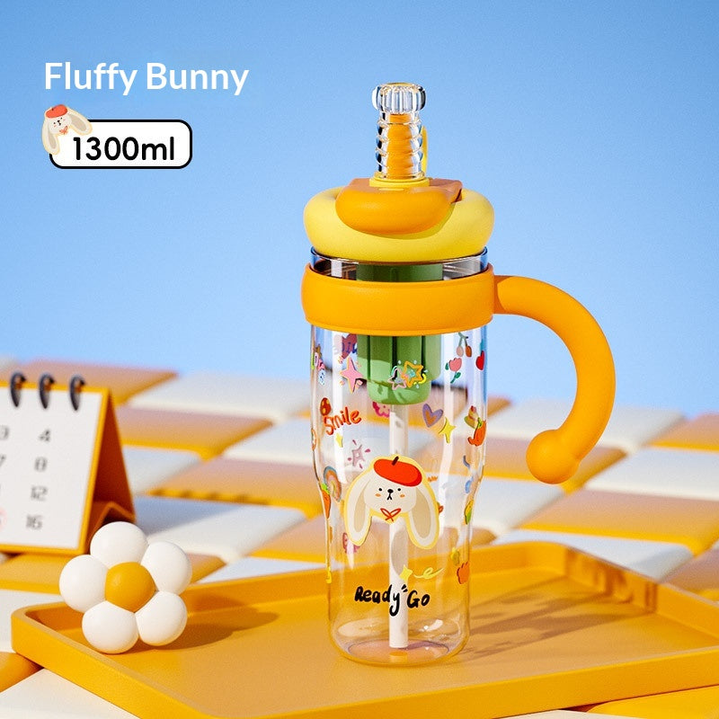 Ice-Blended Jumbo Water Bottle with Cartoon Colors - 1300ml Drinkware