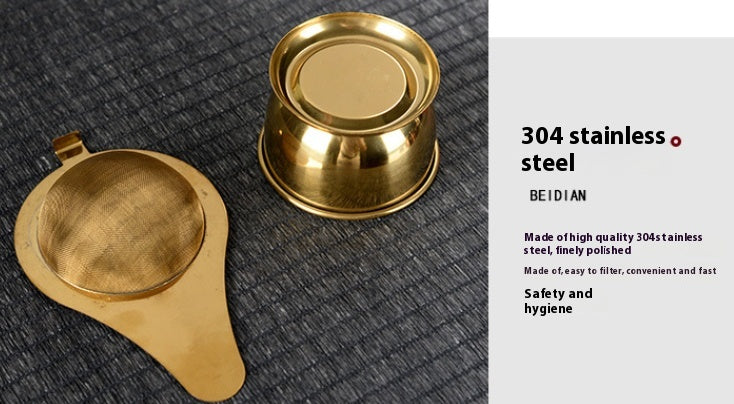 Stainless Steel Tea Strainer with Bracket Chinese Style Kitchen Utensil