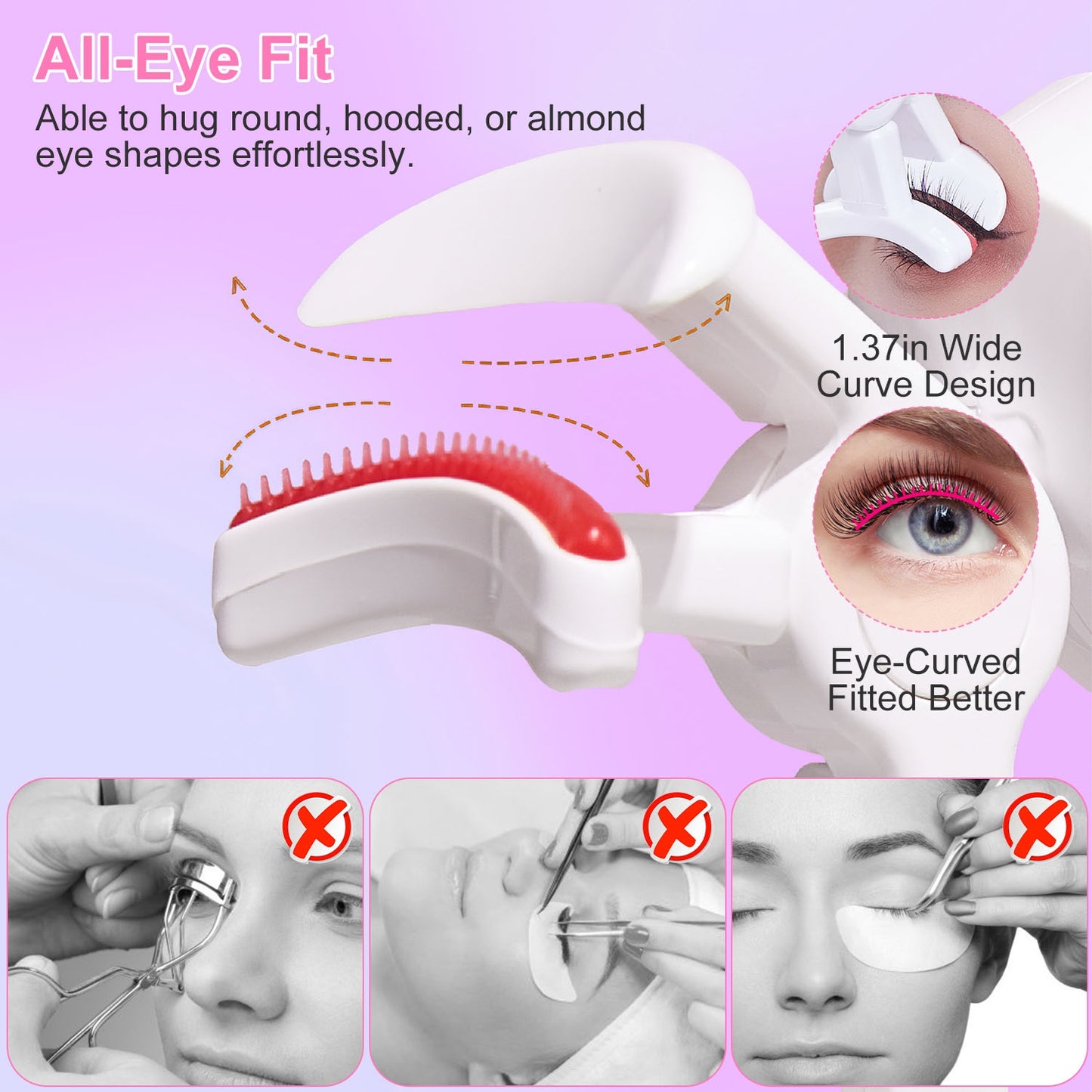 2-Pack Heated Electric Eyelash Curler - USB Rechargeable with 3 Temp Settings