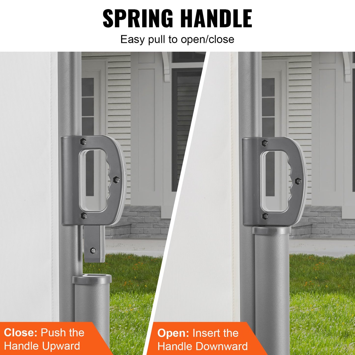 Beige Retractable Side Awning 71x236 Inches Aluminum Wind & Rain Screen Outdoor Shelter