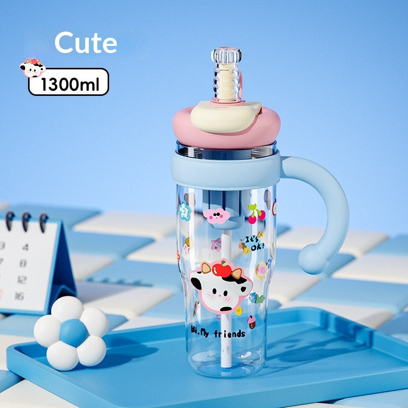 Ice-Blended Jumbo Water Bottle with Cartoon Colors - 1300ml Drinkware