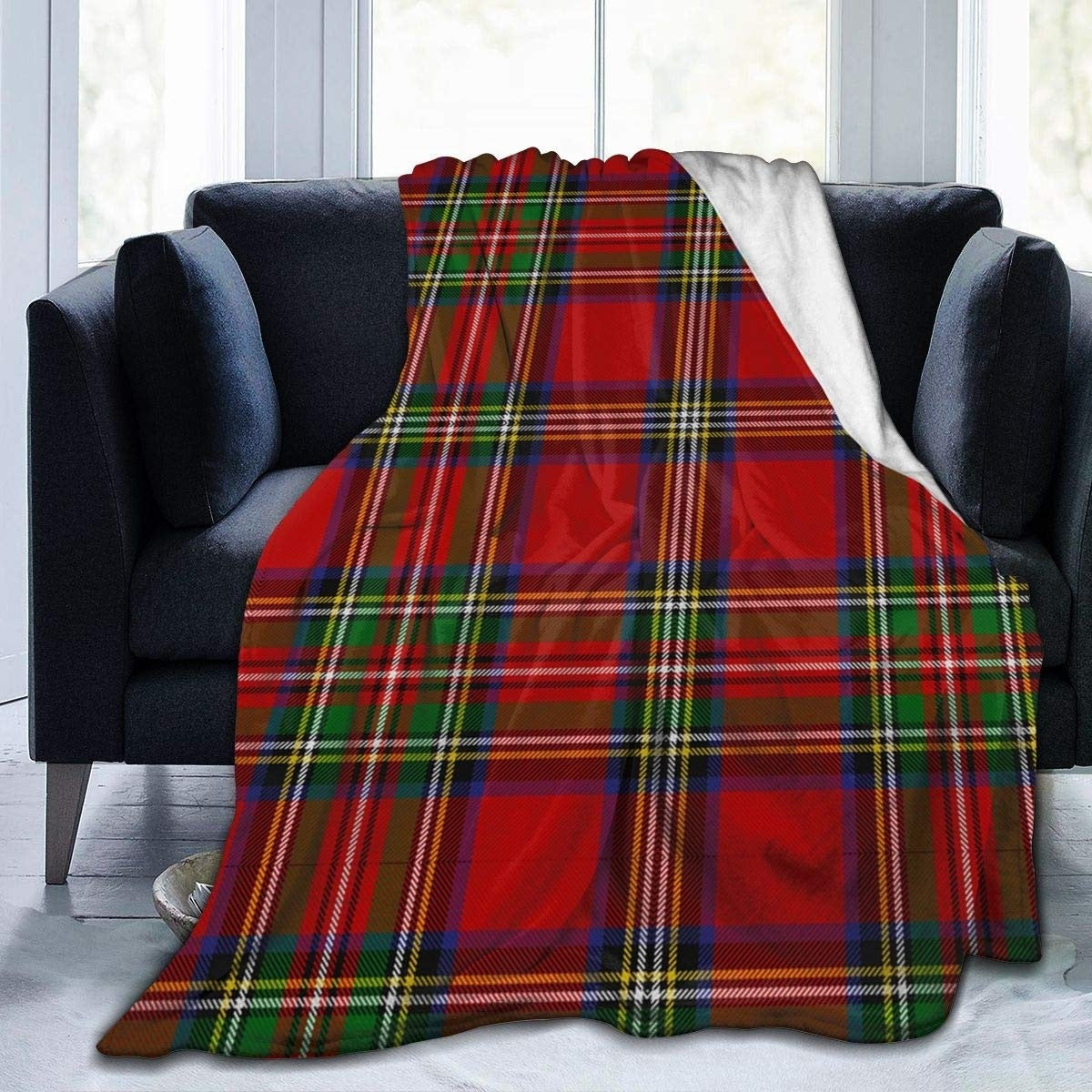 Double-Sided Flannel Sofa Blanket - Warm Modern Home Textiles