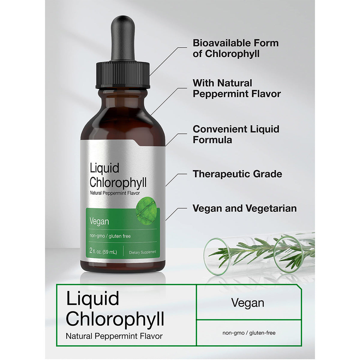 Chlorophyll Drops Dietary Fiber Supplement 59ml - Health & Wellness