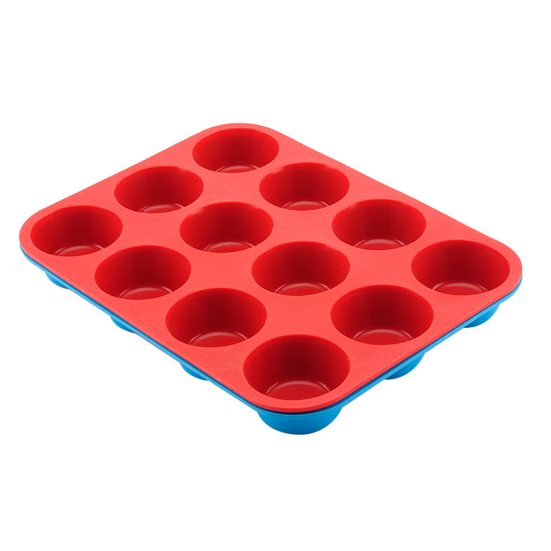 Silicone Egg Tart Mold 29.8x22.5cm Round Baking Cake Mold for DIY Pastry