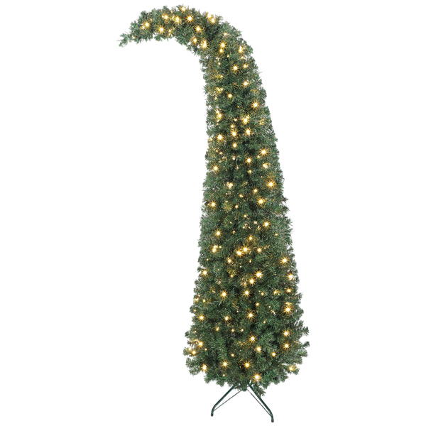 6ft Slim Christmas Tree with 200 LED Lights - Green