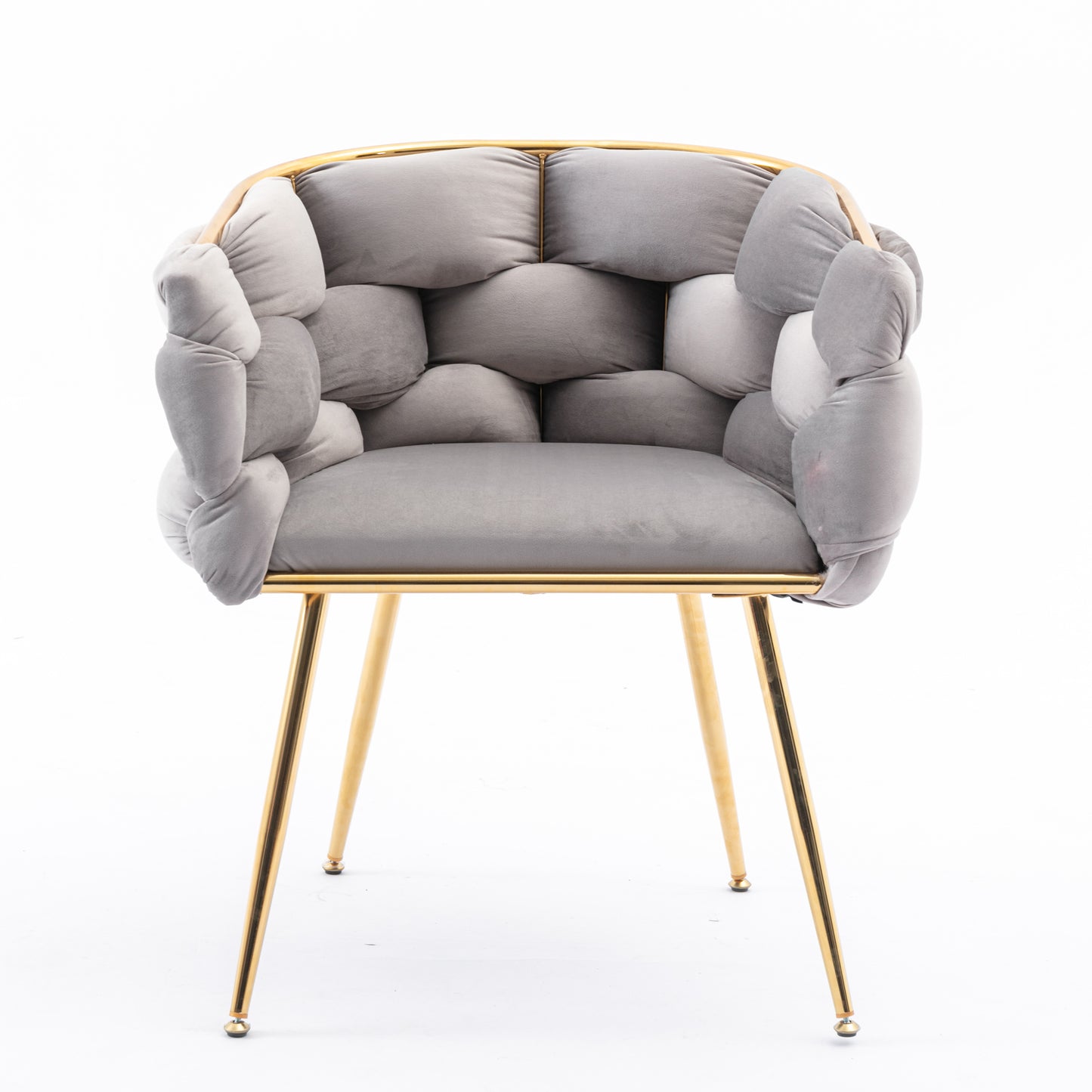 Velvet Accent Chair - Modern Gray Sofa Chair for Bedroom