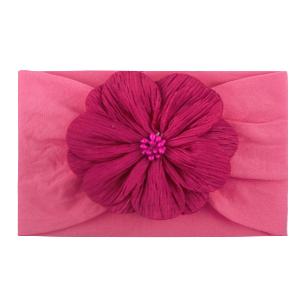 Super Soft Nylon Children's Headband with Flower Hair Accessory - Multiple Colors