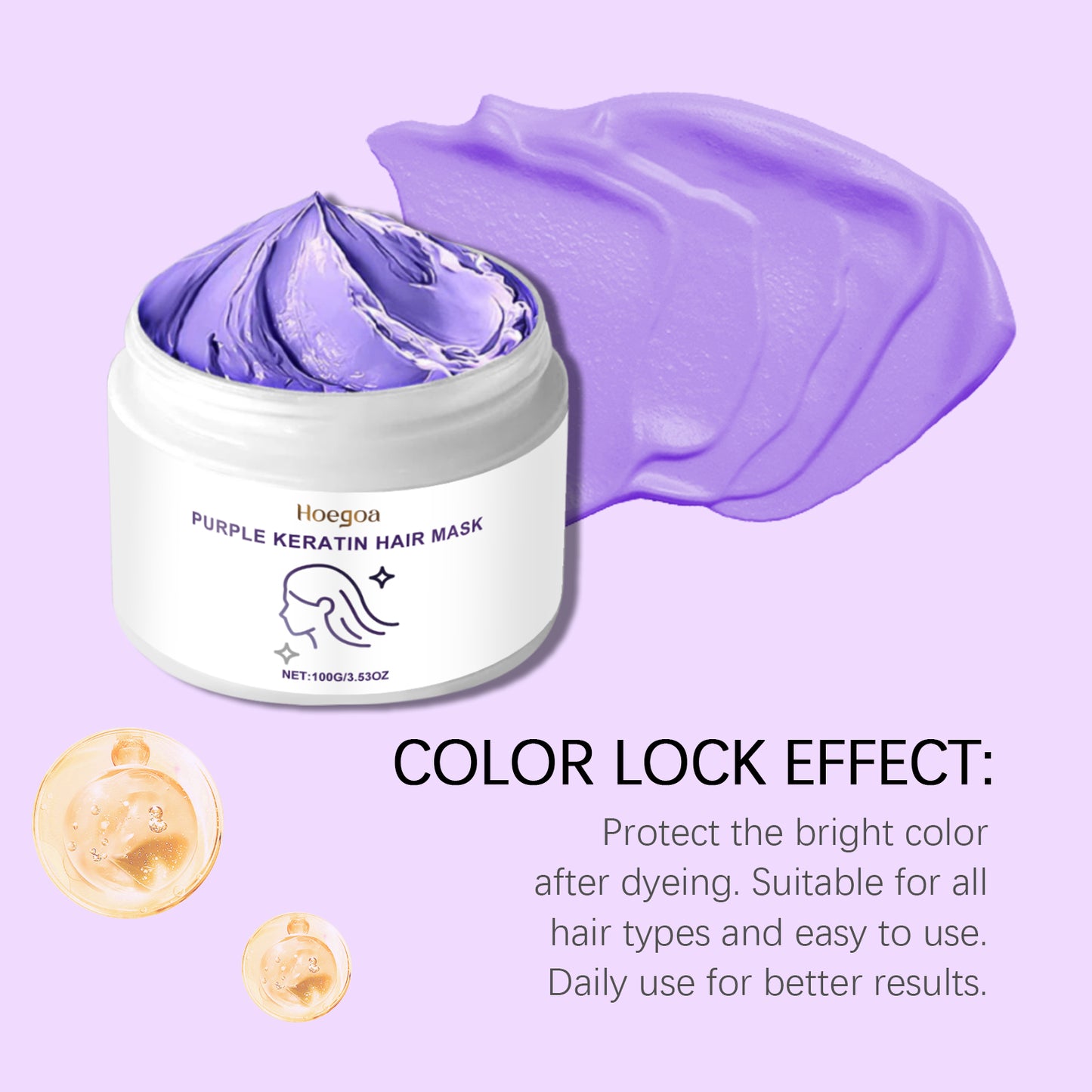 Keratin Purple Hair Mask for Color-Treated Dry and Frizzy Hair