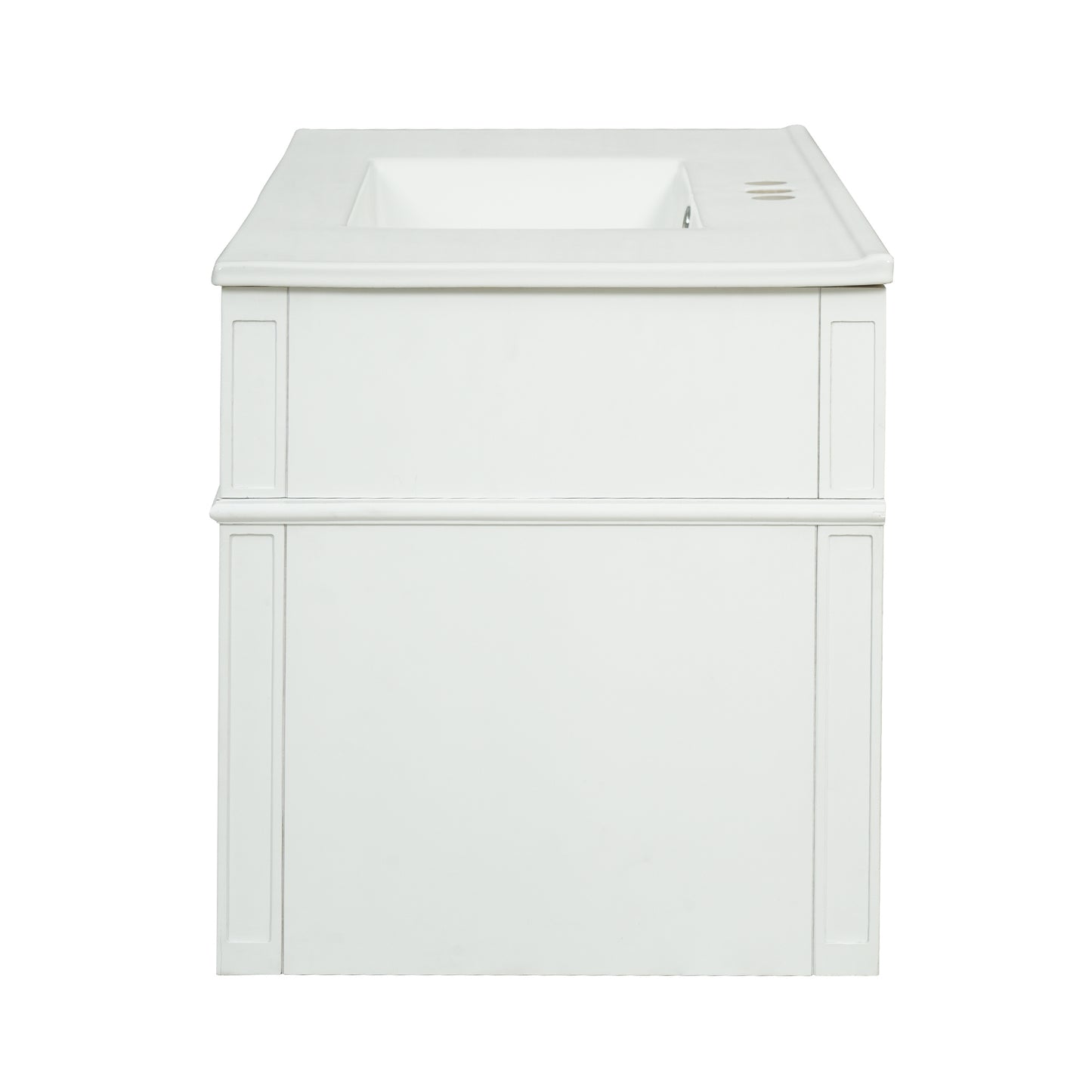 36-inch Wall Mounted Bathroom Vanity with Ceramic Sink & Drawers