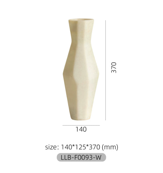 French-Style Geometric Fiberglass Flower Vase - Modern Minimalist Home Decor