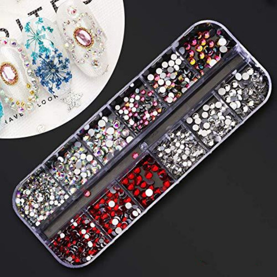 Pearl Shell Nail Art Jewelry Set with Rivets - Manicure Large Ornament