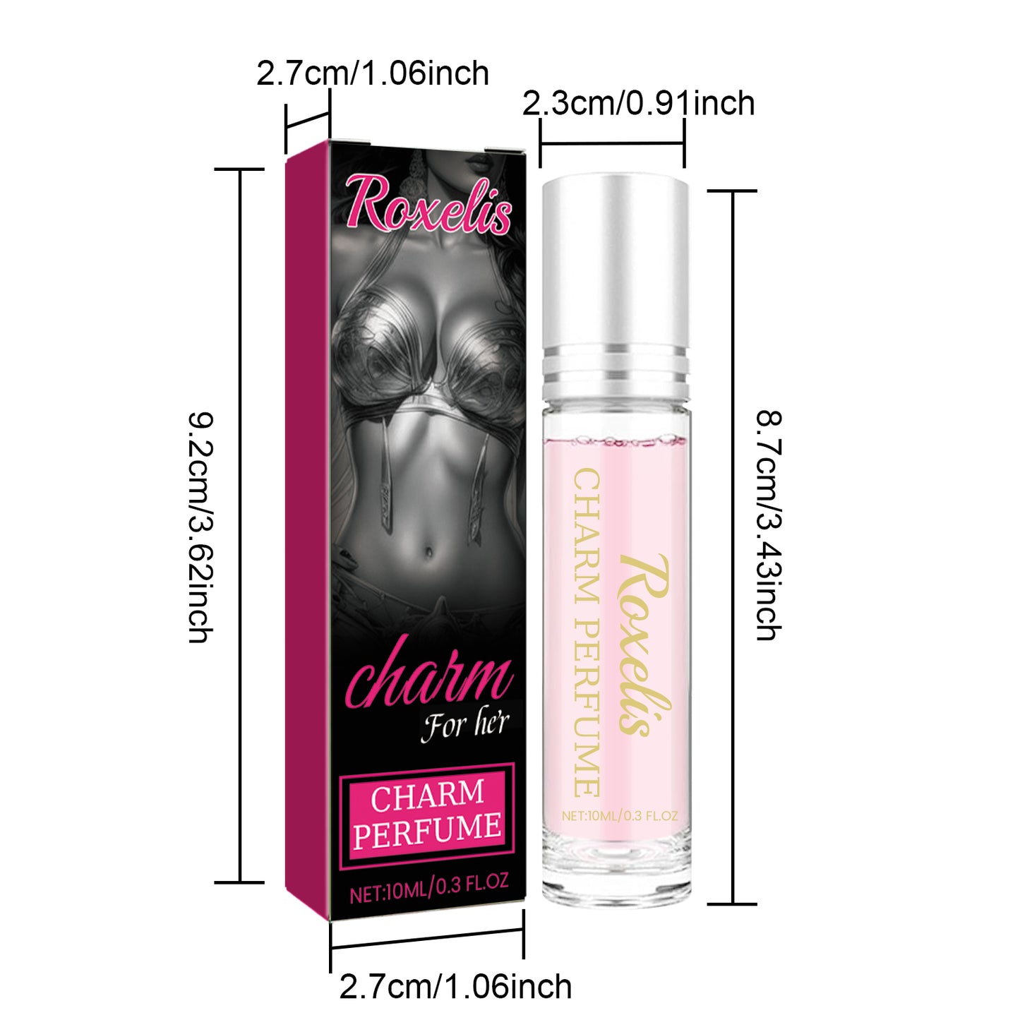 Women's Roll-On Perfume - Long-Lasting Portable 10ml Travel Fragrance