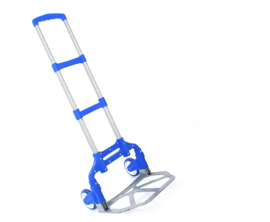 Portable Foldable Luggage Cart Trolley Aluminum Hand Truck, Blue