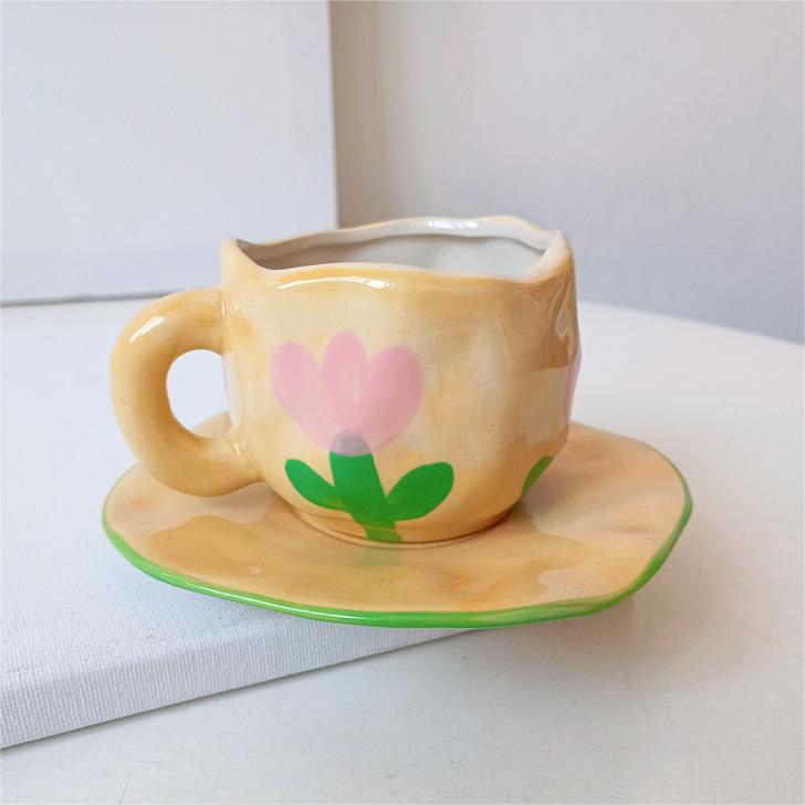 Vintage Floral Tea Cup and Saucer Set - 260ml Home Kitchenware