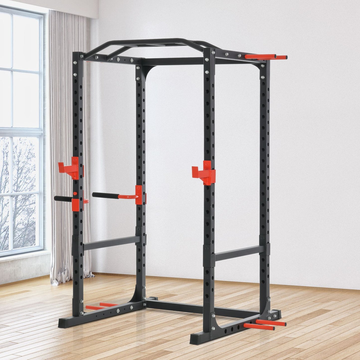Power Tower Pull Up Bar & Squat Rack - Adjustable Home Gym Equipment