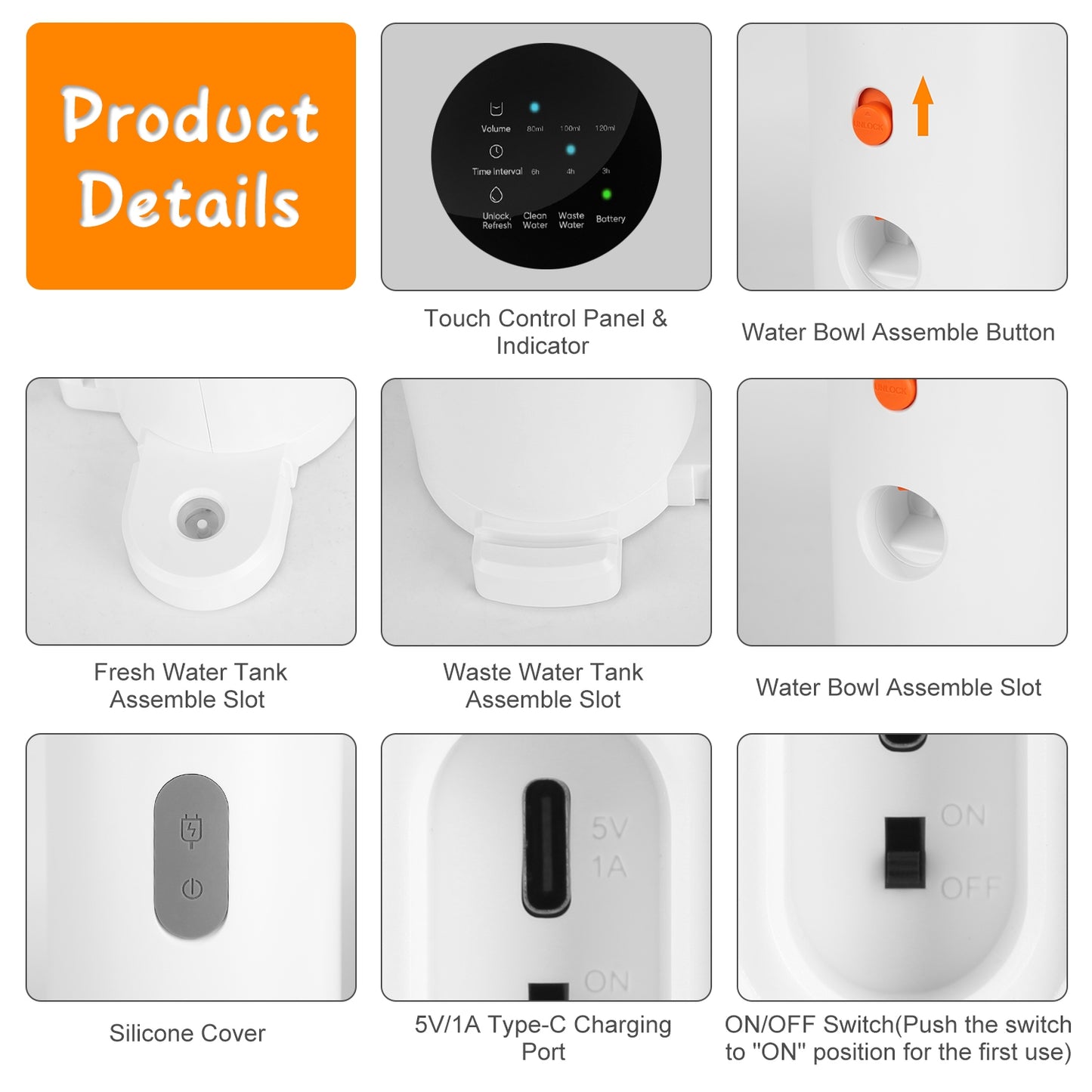 Automatic Pet Water Fountain 3L Rechargeable Cat & Small Dog Dispenser