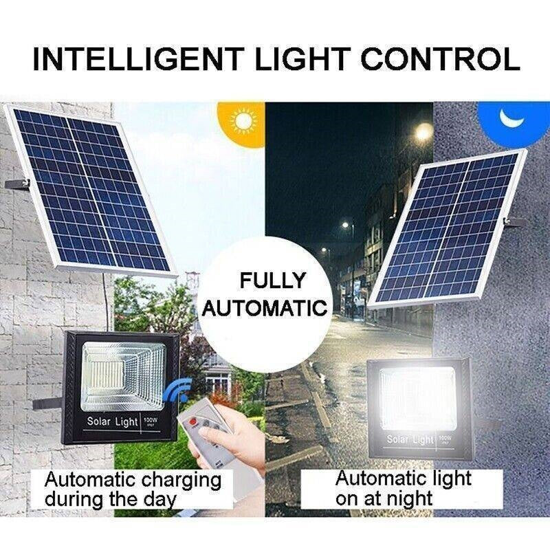 3200 Sq Ft Solar Street Light Dusk to Dawn Flood Lamp with Remote Control