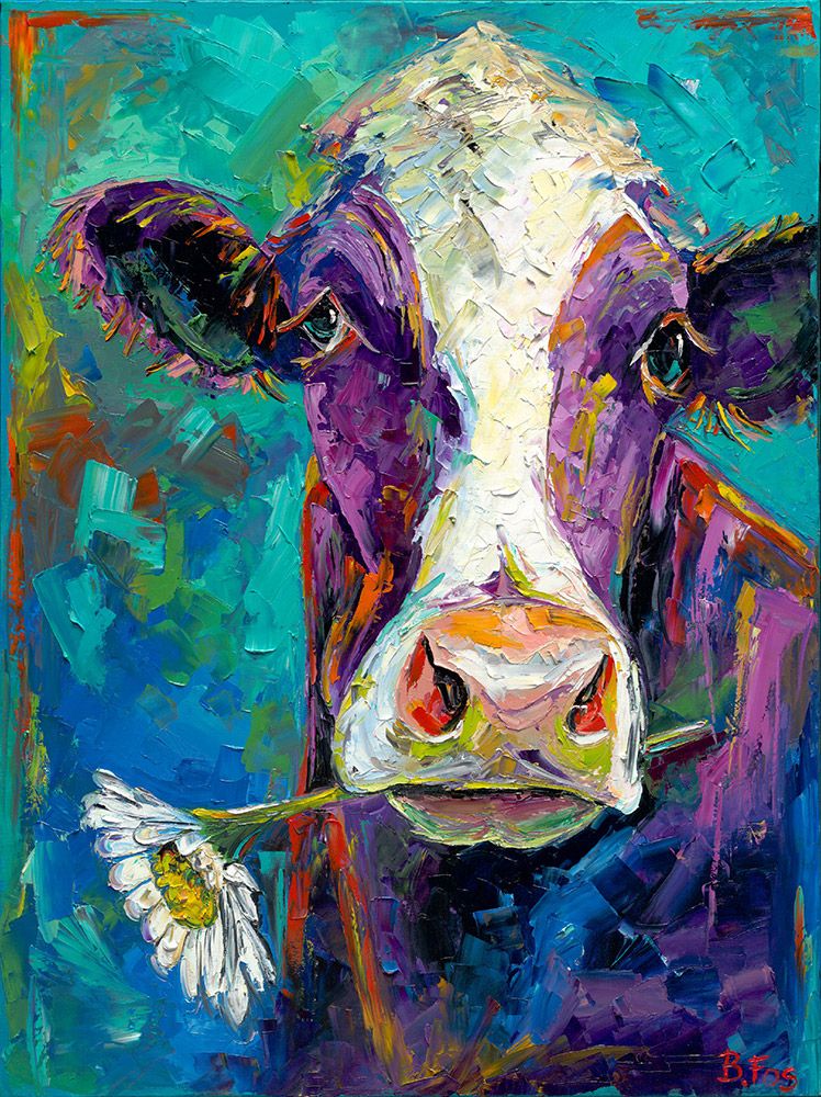 Cow Canvas Wall Art Print Modern Artwork Home Decor Poster