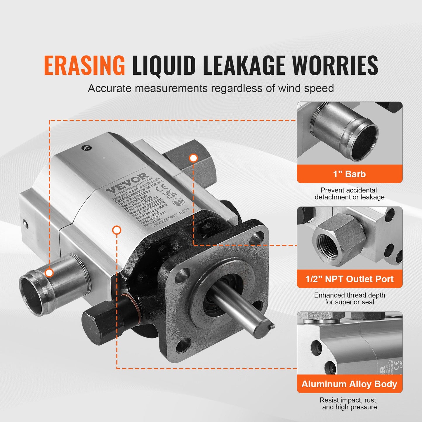 Hydraulic Log Splitter Pump 11 GPM 2-Stage 3000 PSI Aluminum Gear Pump for Wood & Snowplow