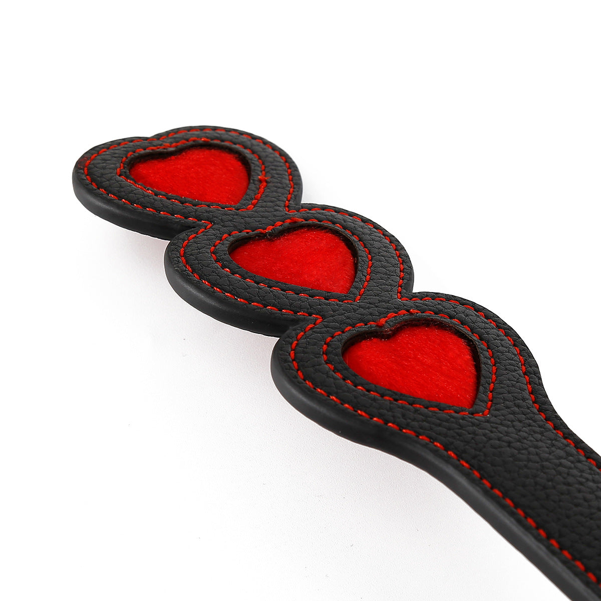 Heart-Shaped Double-Sided Leather Hand Clapping Toy - Black