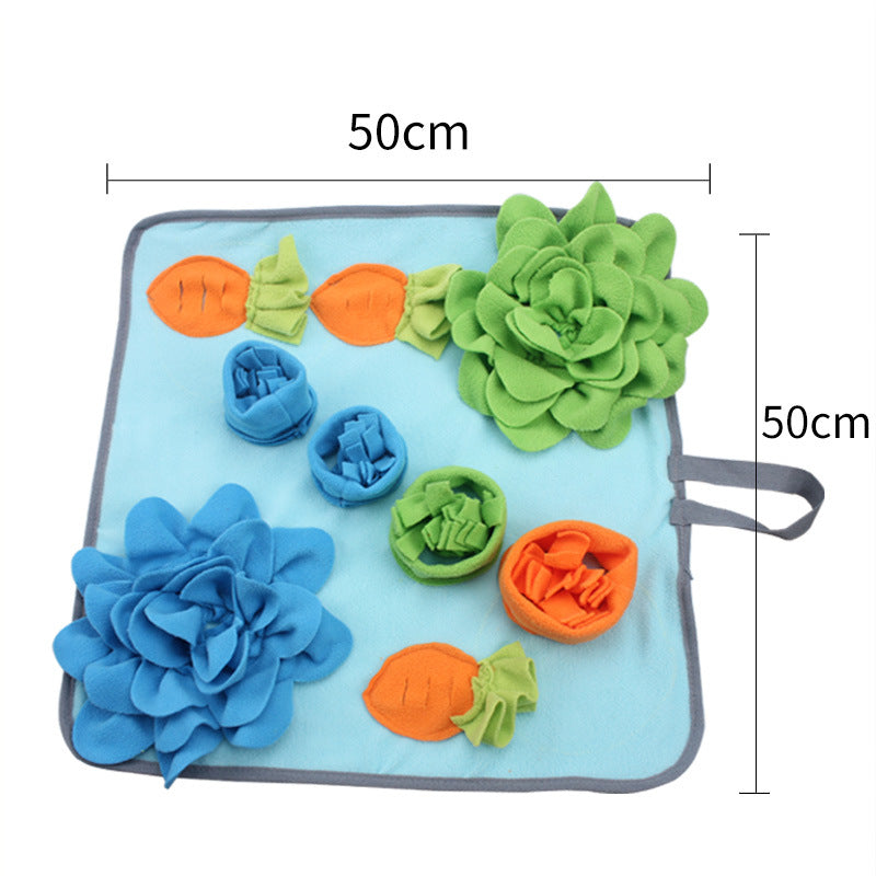 Candy Color Sniffing Training Mat - Blue Fleece Pet Training Aid