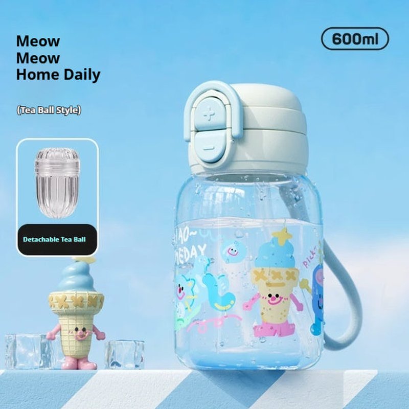 Large Capacity Portable Plastic Straw Cup with High-Temperature Resistance