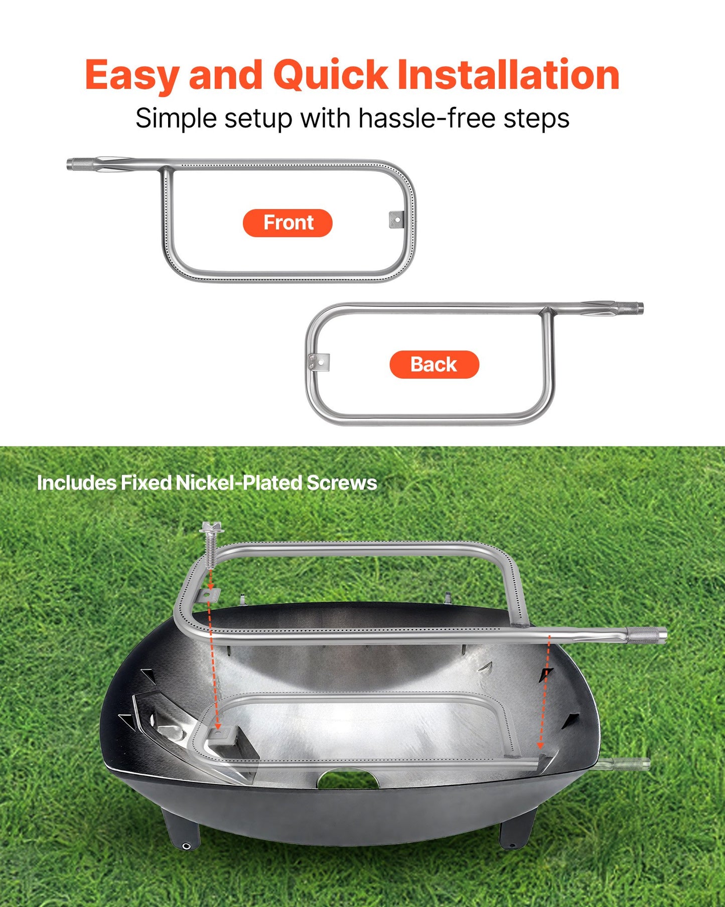 Stainless Steel Burner Tube for Weber Q200 Q220 Q2000 Q2200 Grills