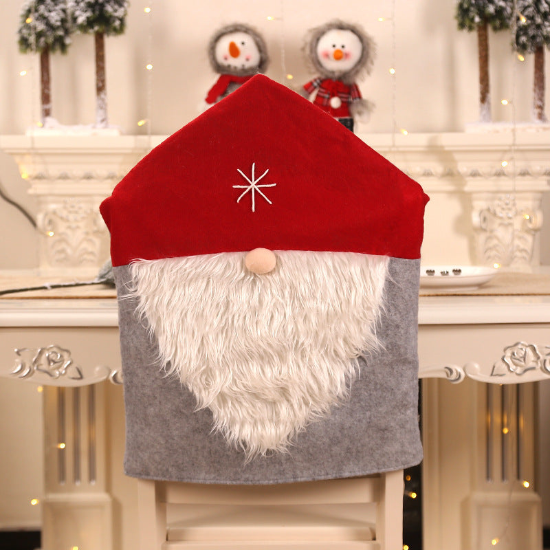Christmas Santa Claus Beard Chair Cover - Festive Holiday Decor for Events