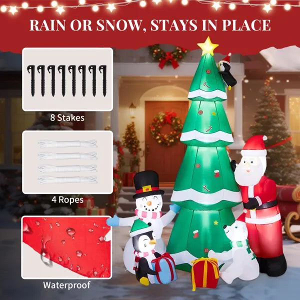 7.5FT Inflatable Christmas Decoration with Santa & Snowman