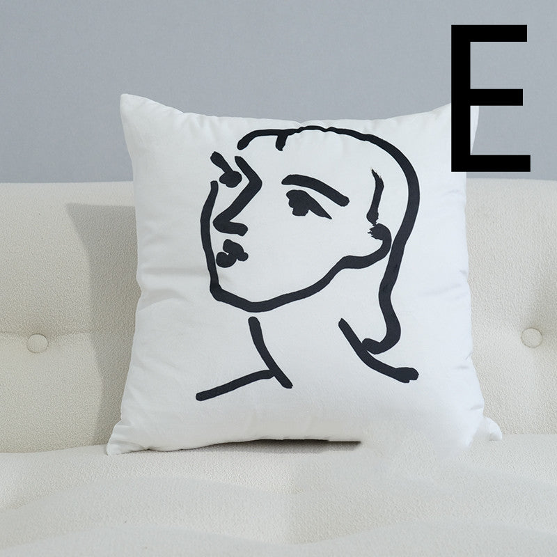 Velvet Minimalist Bedside Cushion Pillow 45x45cm Home Decor