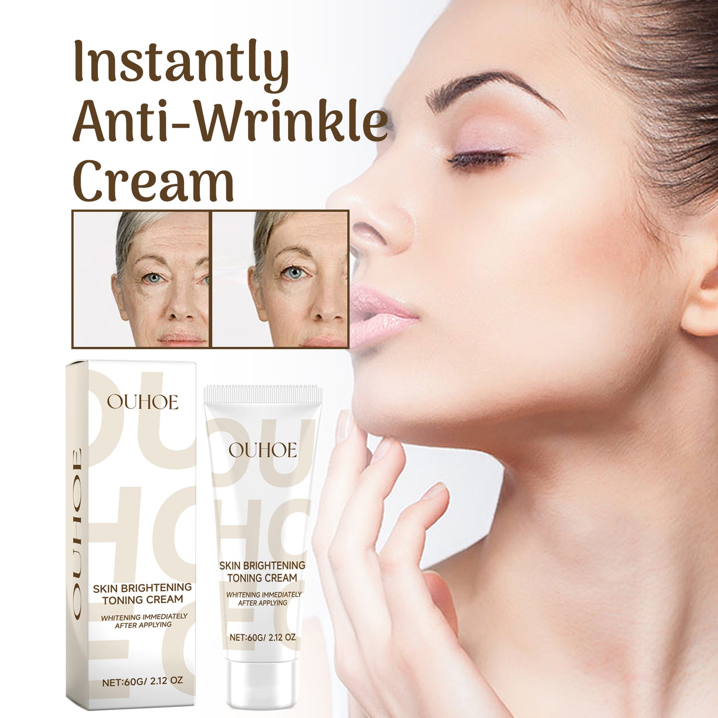 Anti-Wrinkle Whitening Face Cream - Brightening Moisturizer for Dull Skin