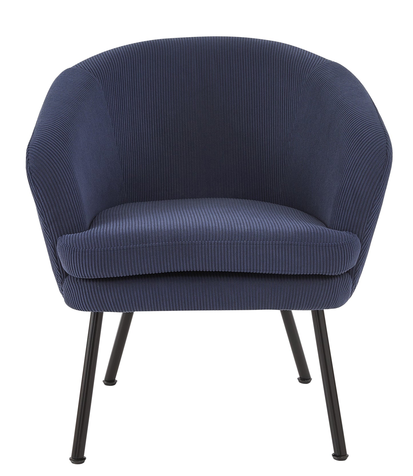 Corduroy Accent Chair With Black Metal Legs, Modern Upholstered