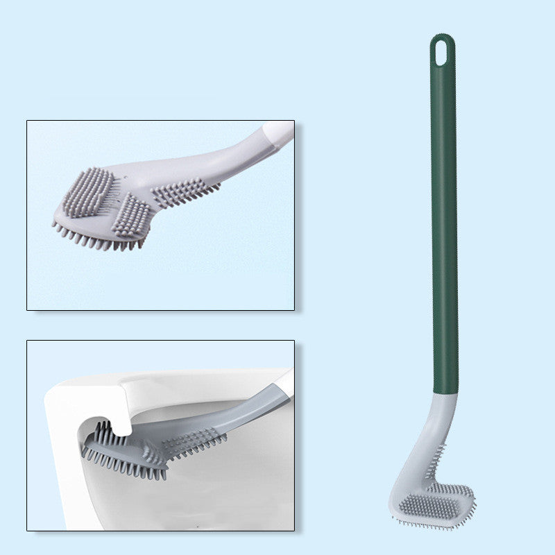 Silicone Non-Dead Corner Toilet Cleaning Brush Wall Mount Bathroom Tool