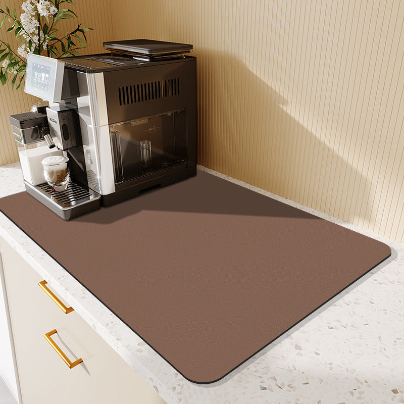 Absorbent Dish Drying Mat Water Drainage Pad for Kitchen Counter Non-Slip