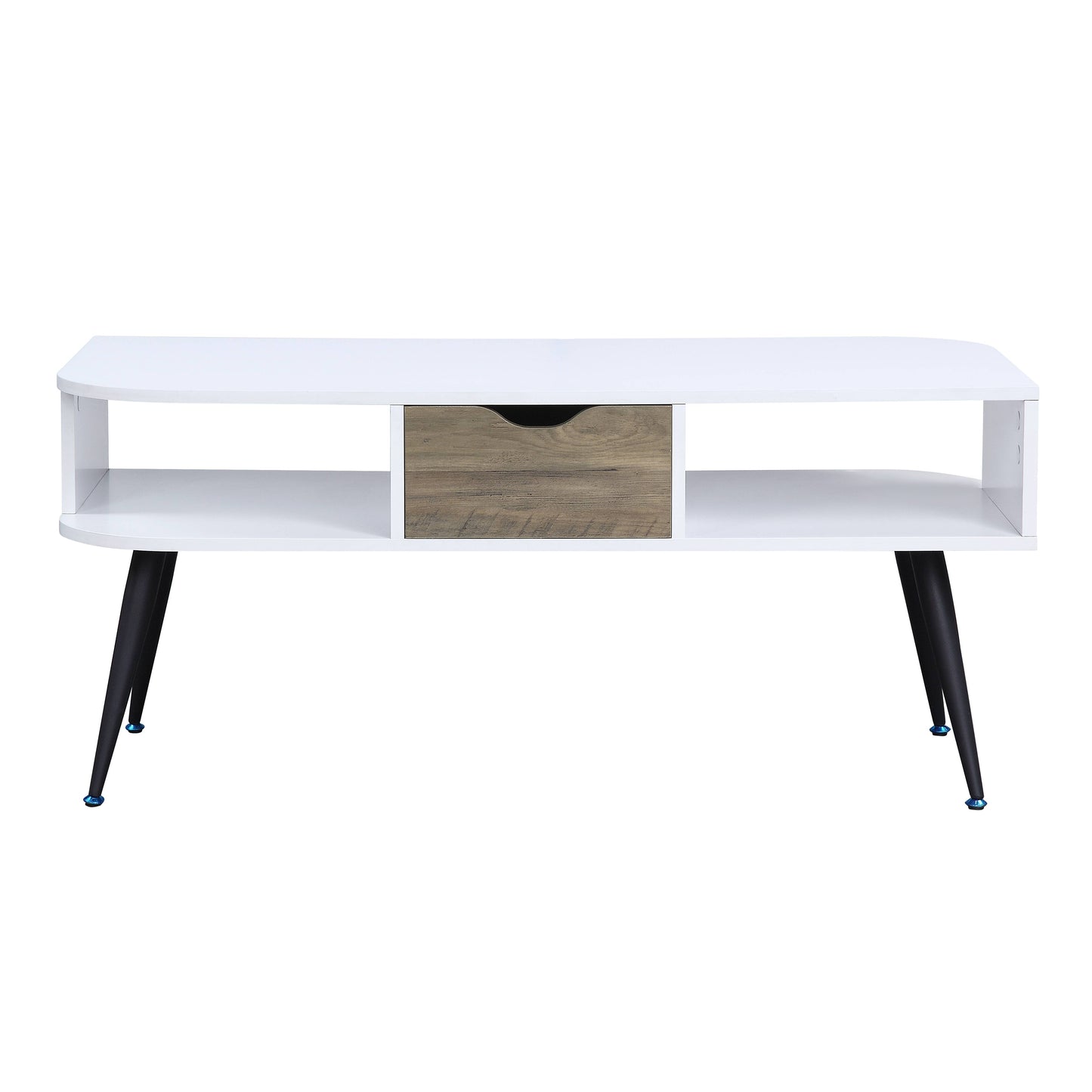 Halima Coffee Table - White & Black Finish with Storage