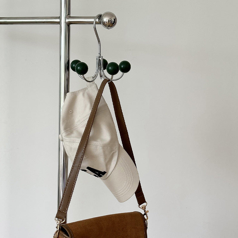 Multi-functional Rotating Hook Iron Clothing Rod for Wardrobe & Bathroom