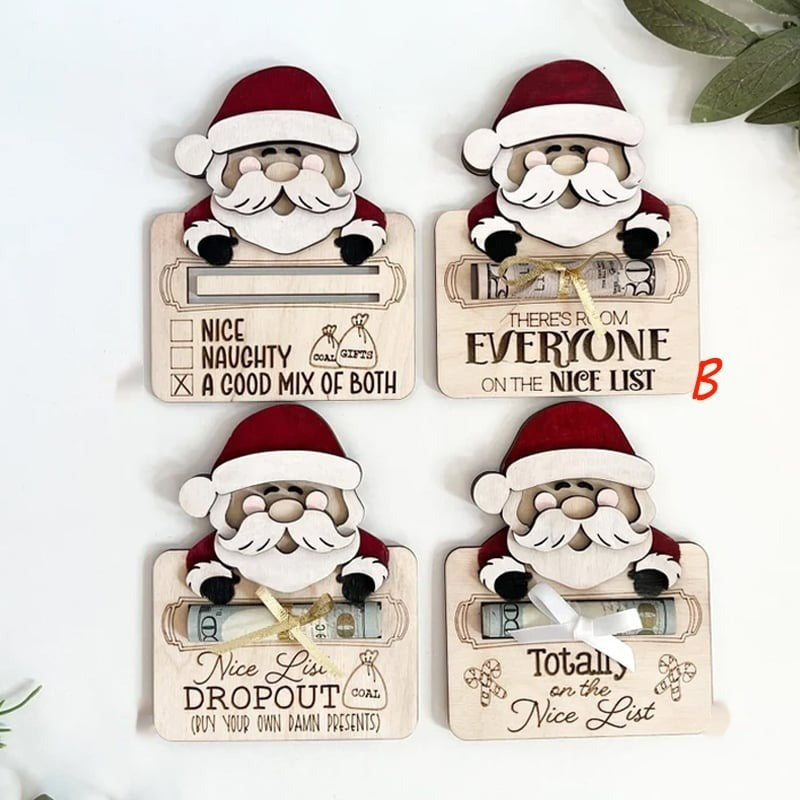 Wooden Santa Claus Card Clamp Christmas Decoration Ornaments