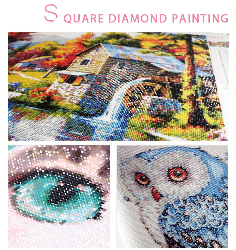 Map Diamond Painting Cross Stitch Kit for Home Decor - Customizable Size & Shape