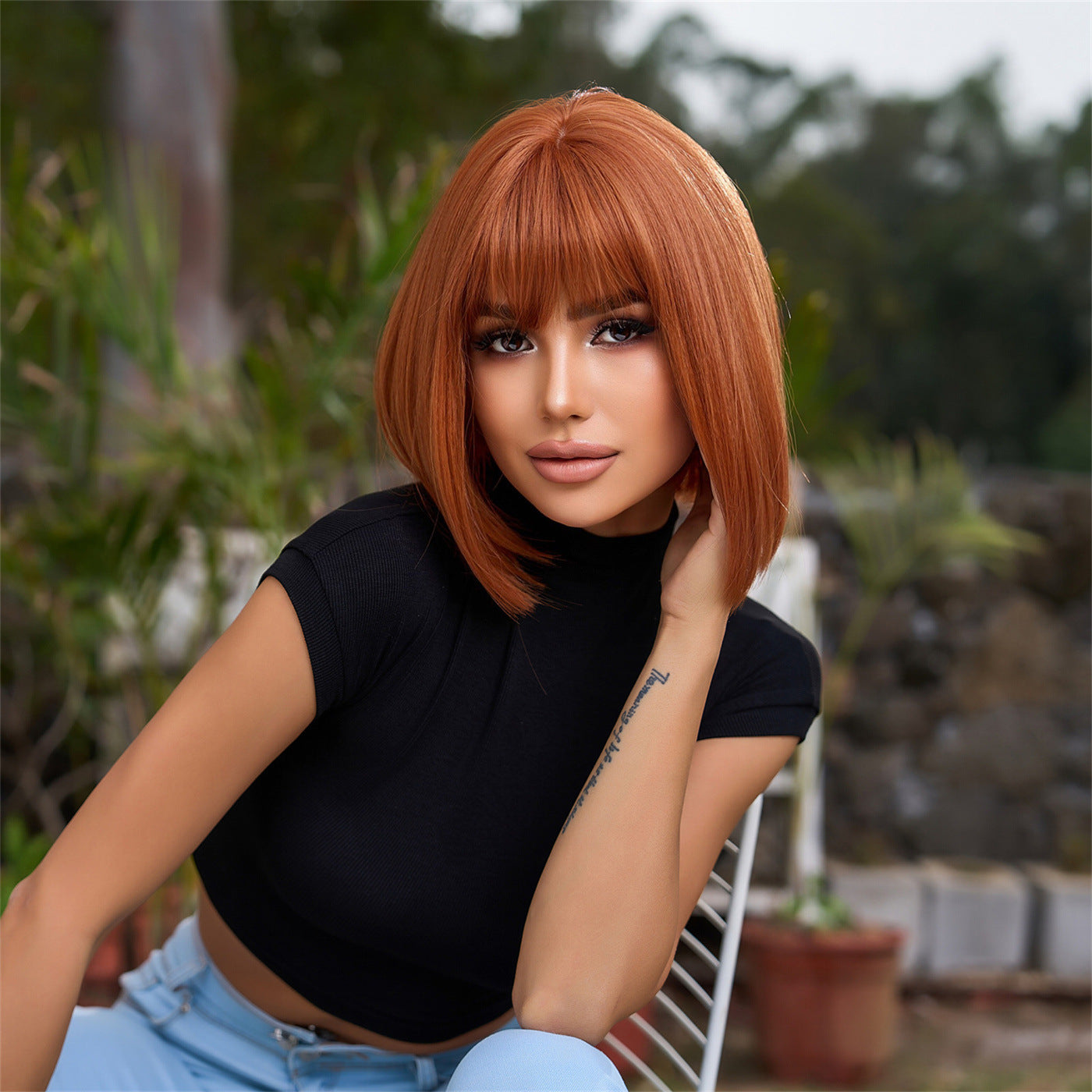 Female Synthetic Wig with Full Headpiece - Multiple Colors, High-Temperature Silk