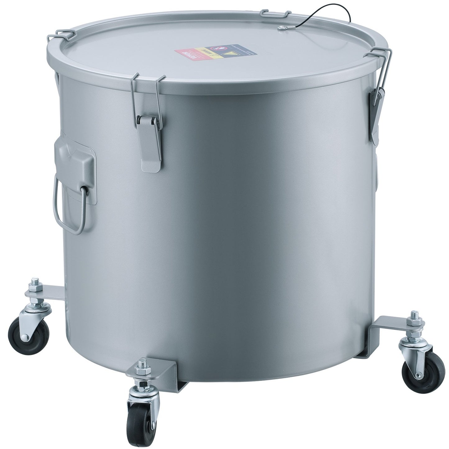 16-Gallon Fryer Grease Bucket with Lid and Filter Bag - Gray
