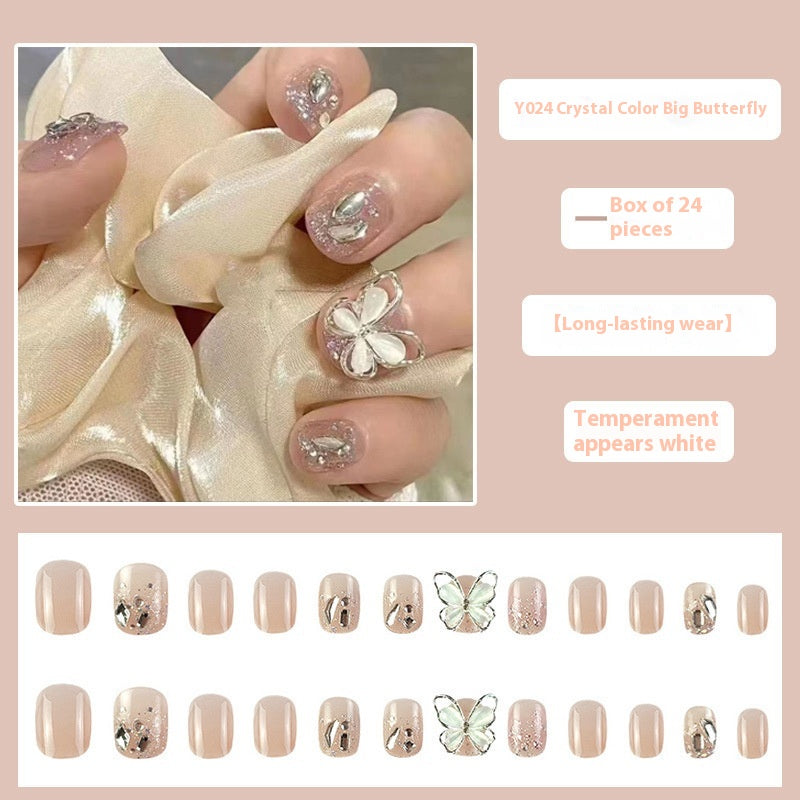 Women's Nail Art Kit with Detachable Color Variants - Spicy White Armor Design