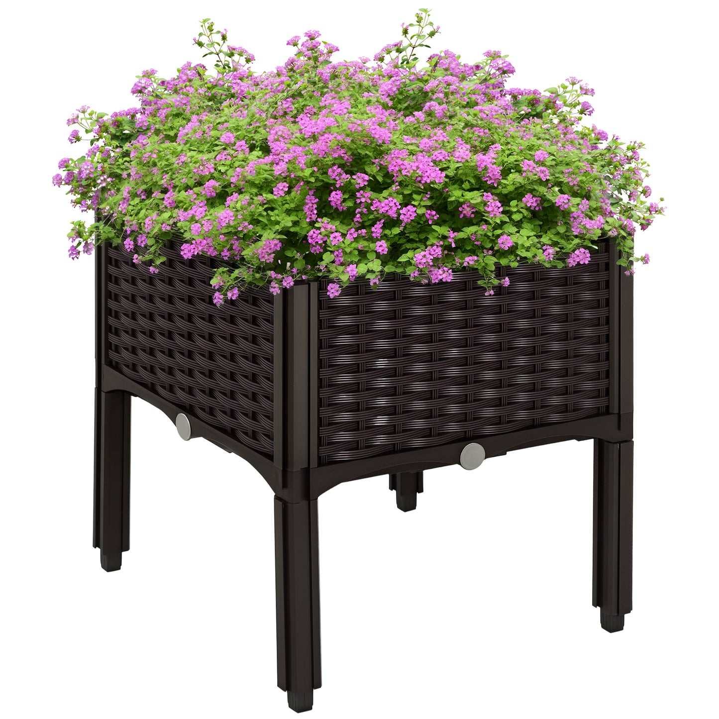 Raised Garden Bed with Legs - Planter Box for Flowers Herbs Vegetables Brown 470x460x130mm