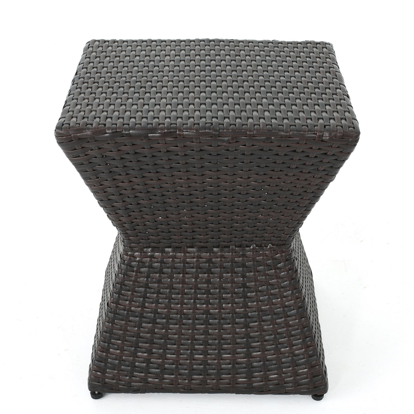 Outdoor Wicker End Table - Brown Multi, 16"
