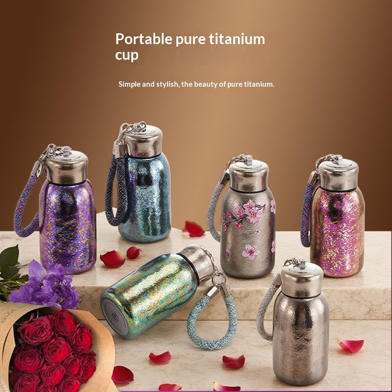Small-Capacity Insulated Titanium Cup - Portable, Keeps Drinks Warm or Cold