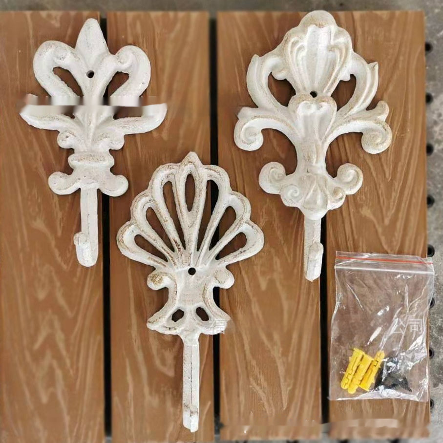 European Style Retro Metal Wall Hook Set Outdoor Garden Decor