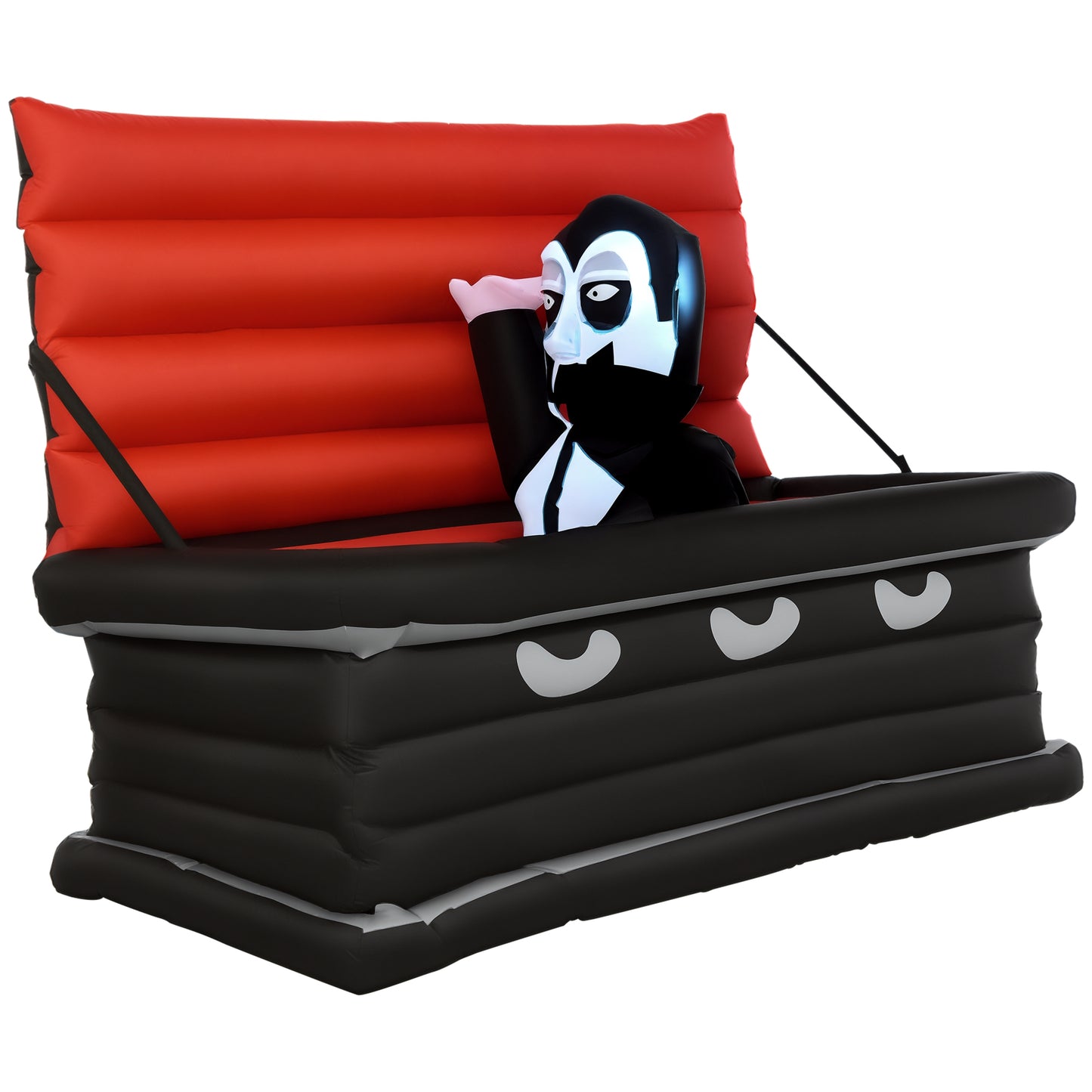 Vampire and Giant Coffin Halloween Inflatable Yard Decor - LED