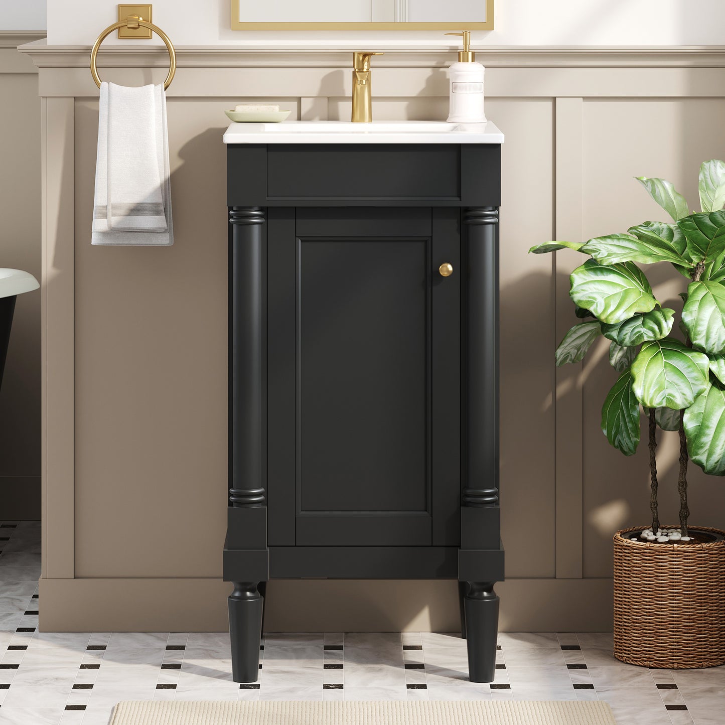 18 French Style Bathroom Cabinet With Storage, Small Space Solution