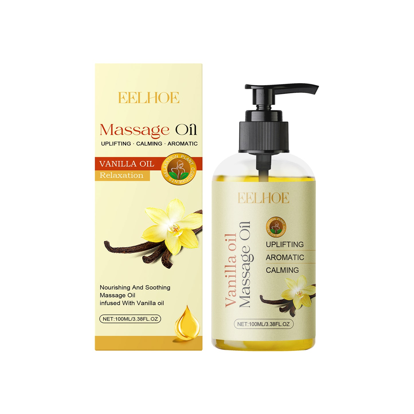 Vanilla Body Oil - Moisturizing & Hydrating Skin Care with Vitamin E, 100ml